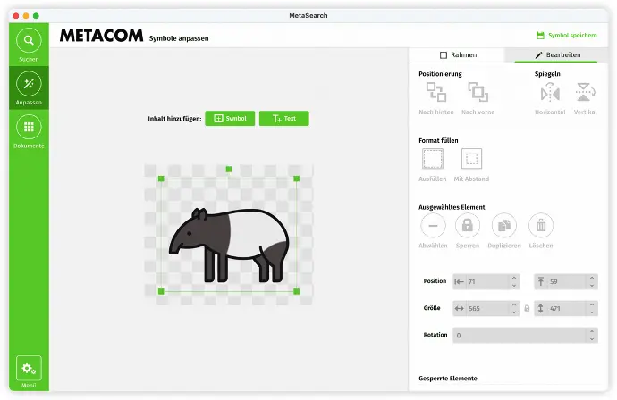 Abbildung Symbole anpassen