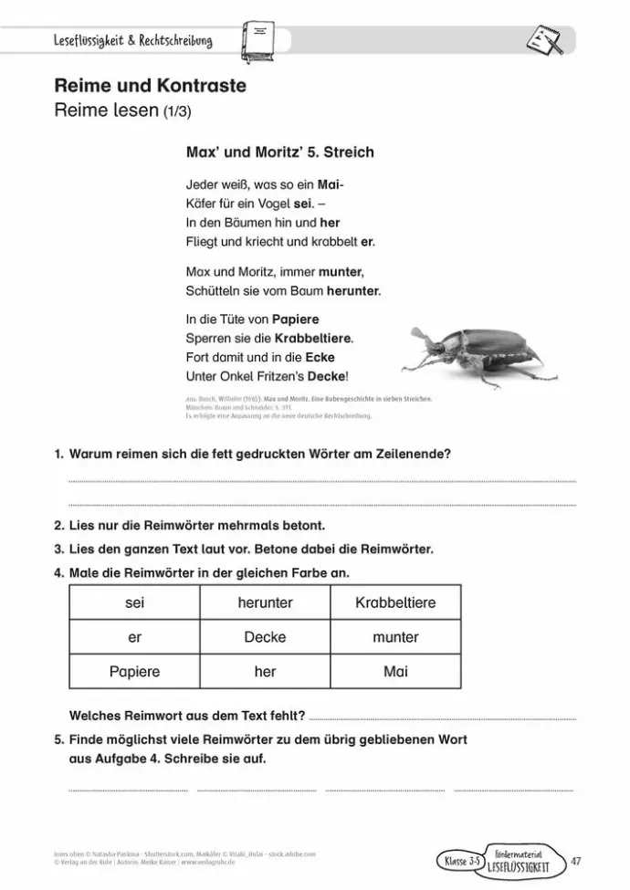 Inhalt: Reime und Kontraste