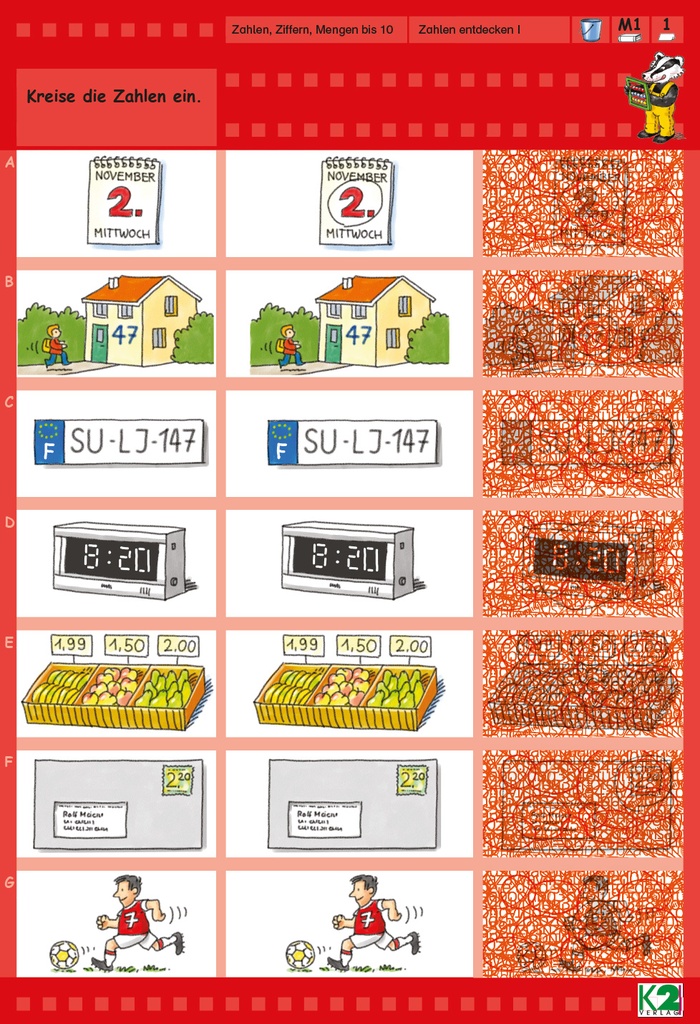 Max Lernkarten Zahlen, Ziffern, Mengen bis 10