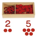 Ziffern und Chips, in Holzbox "Montessori Premium"