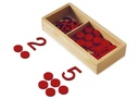 Ziffern und Chips, in Holzbox "Montessori Premium"
