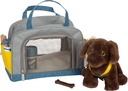 Hund mit Tasche und Pflege-Set