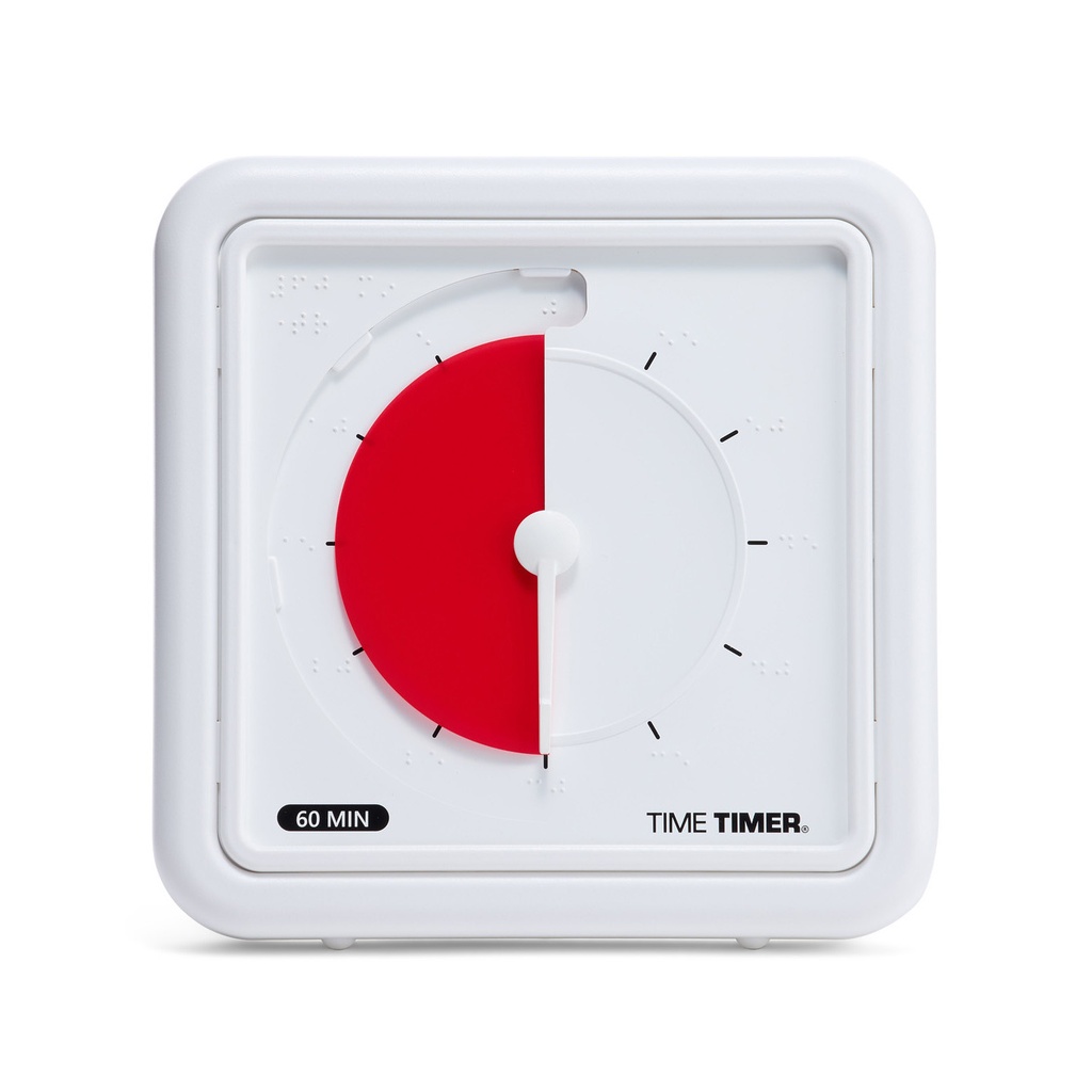 Time Timer® Braille 19 x 19 cm Rote Scheibe
