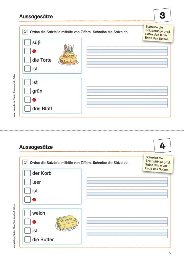 Mein Trainingsheft: Sätze PDF