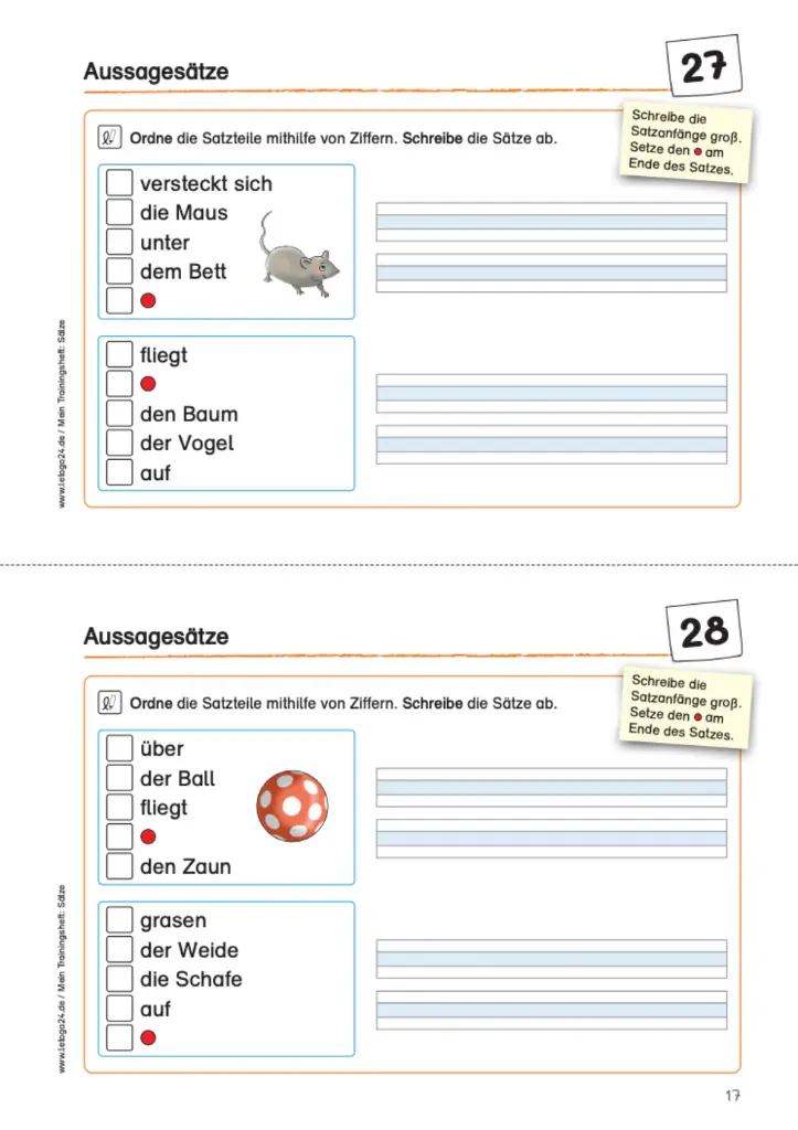 Mein Trainingsheft: Sätze PDF