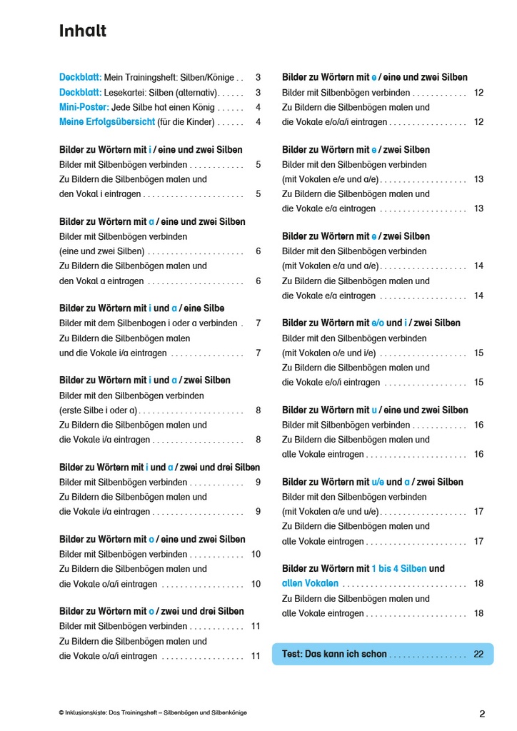 Das Trainingsheft: Silbenbögen und Silbenkönige PDF