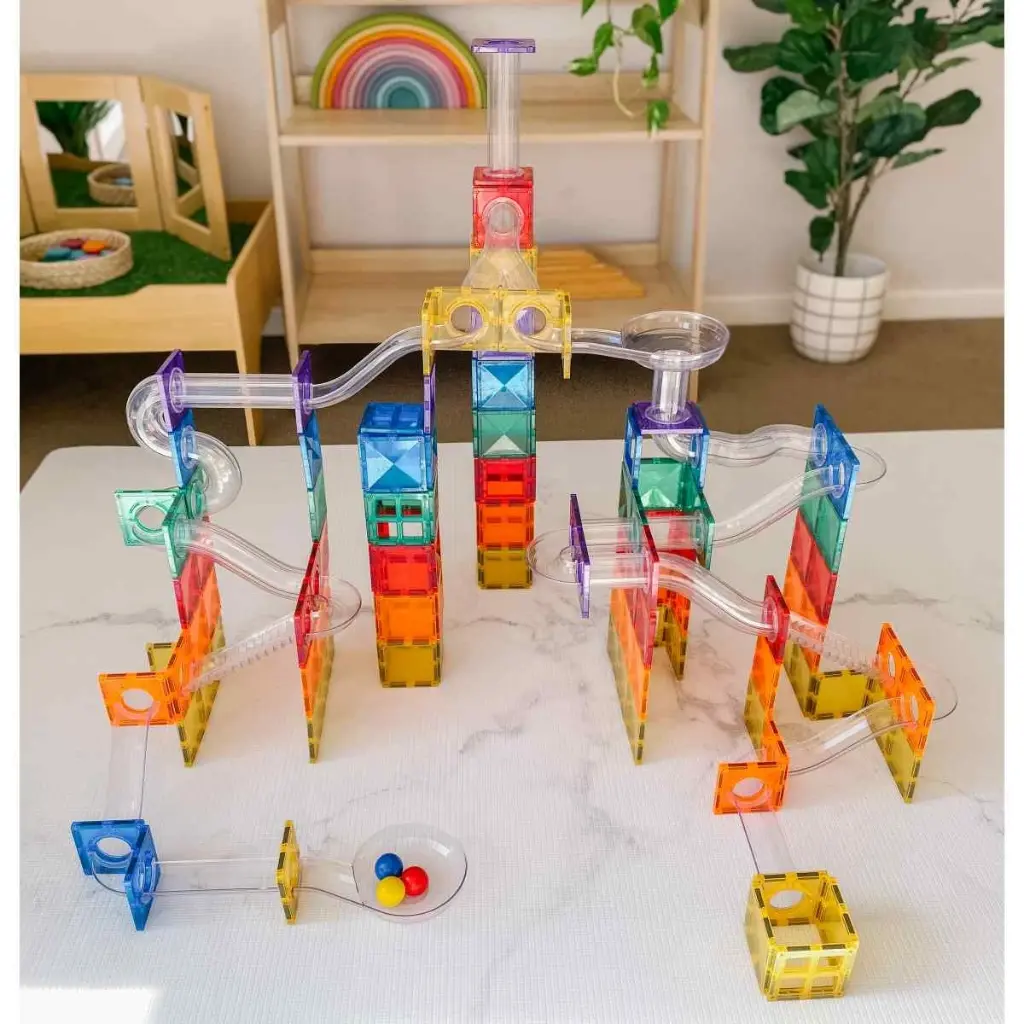 Connetix Magnetbausteine Kugelbahn Rainbow Ball Run Pack - 92 Teile