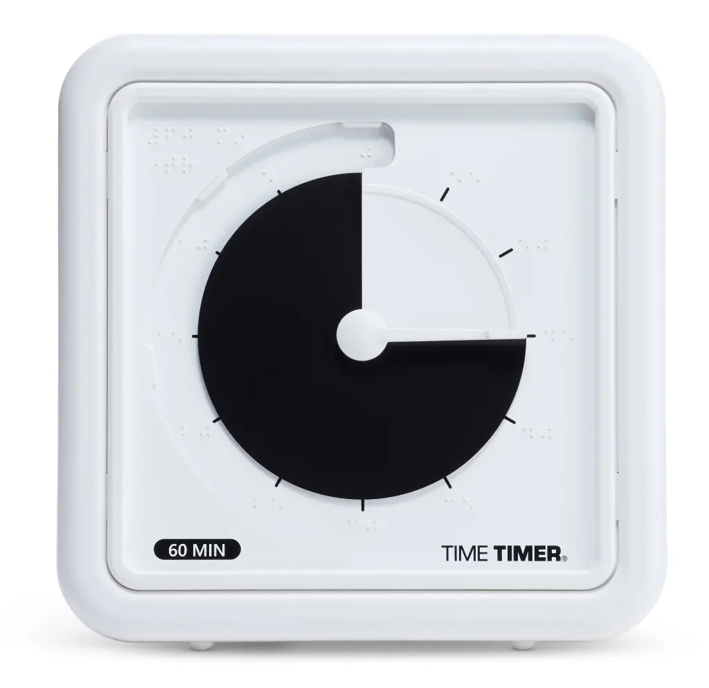 TimeTimer Braille 19 x 19 cm schwarze Scheibe